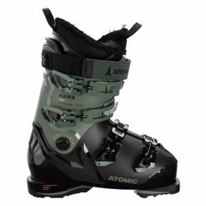 Atomic Hawx Magna 110 GW- Wide Fit ski boot, side view showing green and grey colours.